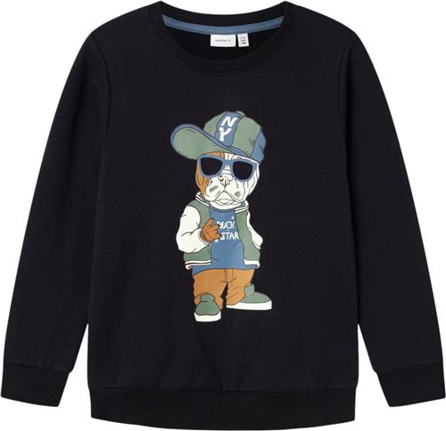 Name It Nkmoklokken LS Sweat BRU BOX Str 134/140 - Blå Sweatshirts hos Magasin