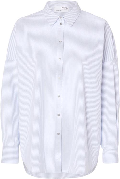 Selected Femme Slfnova LS Oxford Shirt Noos Kvinde Hvid Langærmede Skjorter Str 42 - hos Magasin