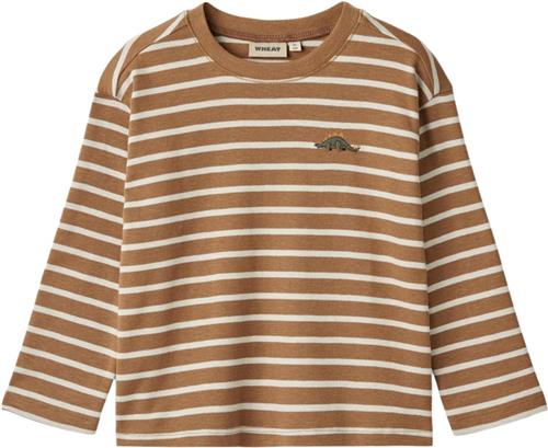 Se Wheat Langærmet Tshirt Malthe Str 4 år / 104 cm - Caramel Stripe Langærmede T-shirts Bomuld hos Magasin ved Magasin