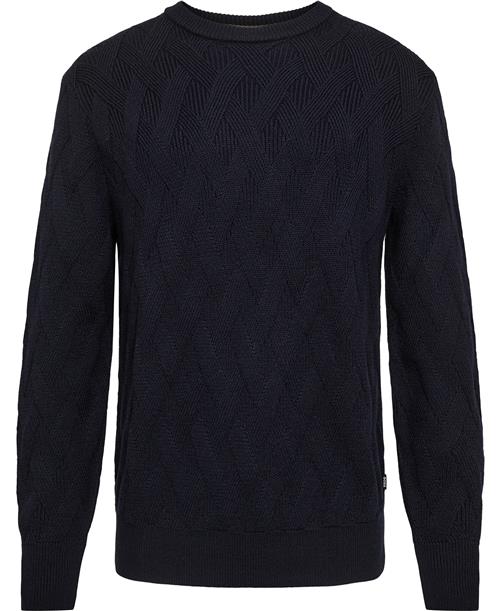 Se BOSS Helfredo Mand Dark Blue Sweaters Str S - hos Magasin ved Magasin