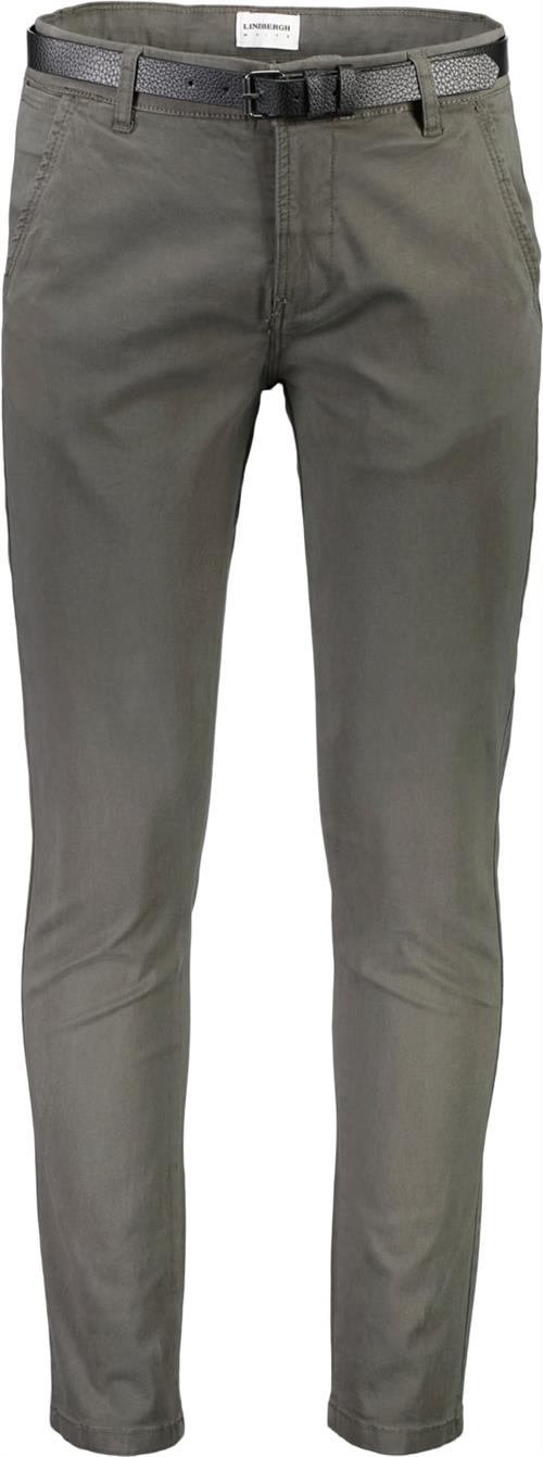 Se Lindbergh Chino m. Bælte & Stretch Mand Grøn Chinos Str 30/32 - hos Magasin ved Magasin