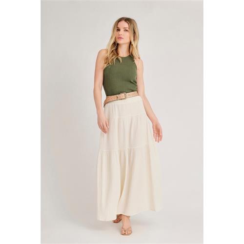 A-VIEW Gypsy Skirt Kvinde Off White Maxi Nederdele Str 38 - hos Magasin