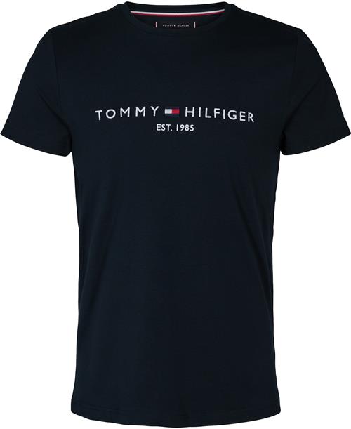 Tommy Hilfiger Core Tommy Logo TEE Mand Blå Kortærmede T-shirts Str S - Bomuld hos Magasin