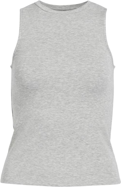 Object Objjamie S/L Tank TOP Noos Kvinde Light Grey Melange Toppe Regular Fit Str XS - hos Magasin