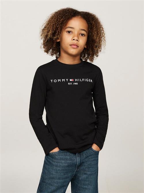 Tommy Hilfiger U Essential TEE L/S Str 12 - Black Kortærmede T-shirts hos Magasin