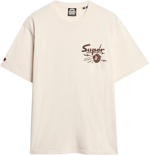 Se Superdry Lofi Punk Graphic Loose TEE Mand Cream Kortærmede T-shirts Str L - hos Magasin ved Magasin