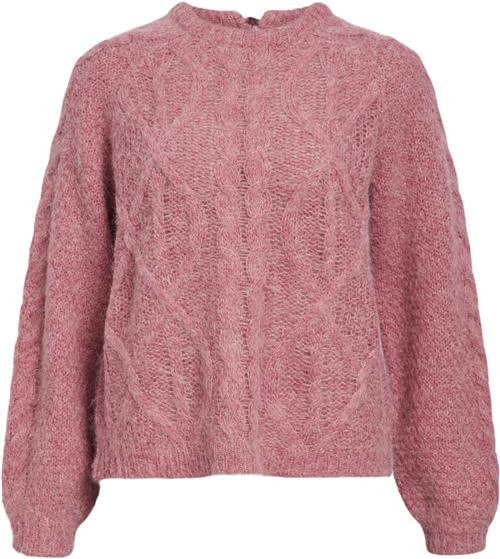 Object Objsmilla Knit RE L/S Pullover CC1 Kvinde Slate Rose/melange Toppe Str XL - hos Magasin