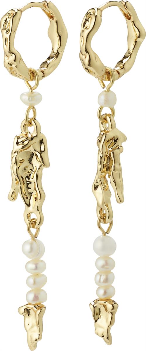 Pilgrim Niya Recycled Freshwater Pearl Earrings Goldplated one size - Ørestikker hos Magasin