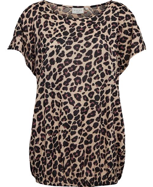 Kaffe Curve Kcsonna Stanley Top Kvinde Leopard Print Toppe Str 46 - hos Magasin