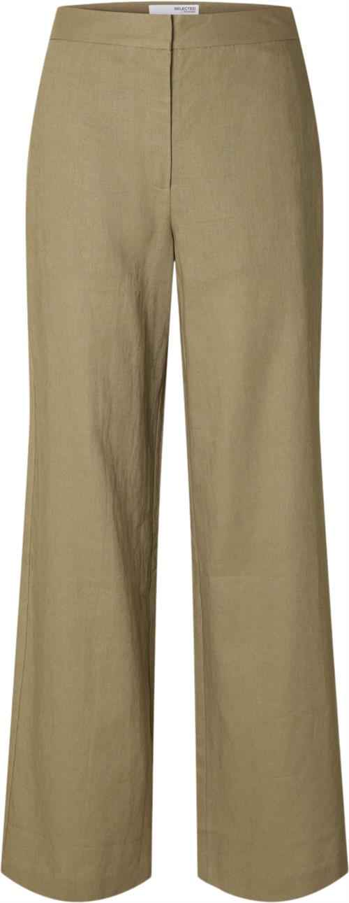 Selected Femme Slftaniaeliana HW Wide Pant EX Kvinde Covert Green Bukser Str 40 - hos Magasin