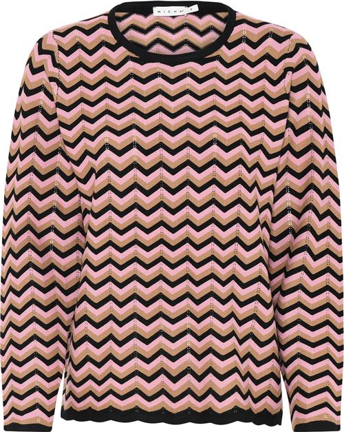 Micha Bbjumper_Bbautumnviscstripekni Kvinde Blk/rose Sweaters Str M - hos Magasin