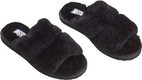 NATURES Collection Slippers Straps (of 100 New Zealand Sheepskin) Black Kvinde Black Hjemmesko Str 40 - hos Magasin