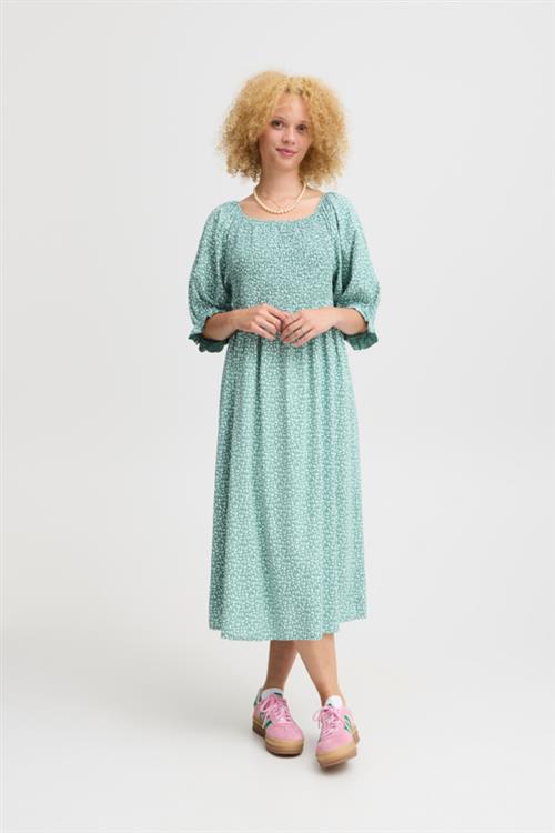 Sorbet Sbgina Dafina Dress Kvinde Granite Green Maxi Kjoler Str L - hos Magasin