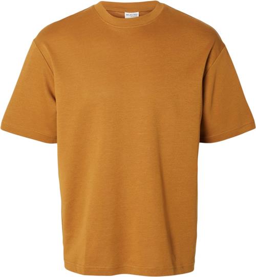 Selected Homme Slhlooseoscar SS Oneck TEE Noos Mand Cathay Spice Kortærmede T-shirts Loose Fit Str XL - hos Magasin