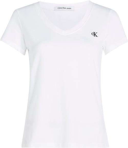 Se Calvin Klein CK Embroidery Stretch Vneck Kvinde Yaf Kortærmede T-shirts Str M - hos Magasin ved Magasin