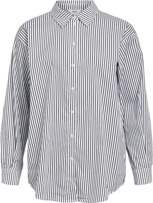 Object Objtutta LO L/S Shirt Noos Kvinde White/black Langærmede Skjorter Str 40 - hos Magasin