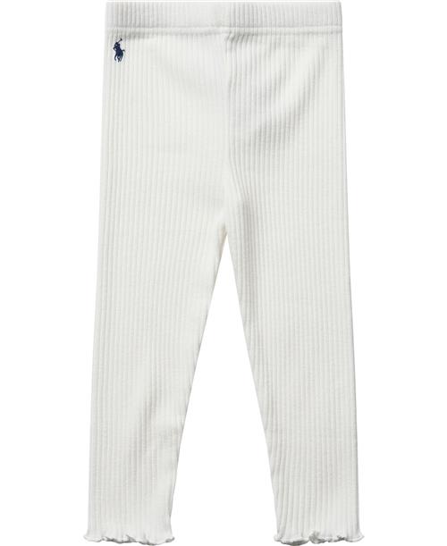 Se Polo Ralph Lauren Cotton RIB Knitrib Legging-pn-lgg Str 9M / 9-12 mdr - Deckwash White Bukser hos Magasin ved Magasin