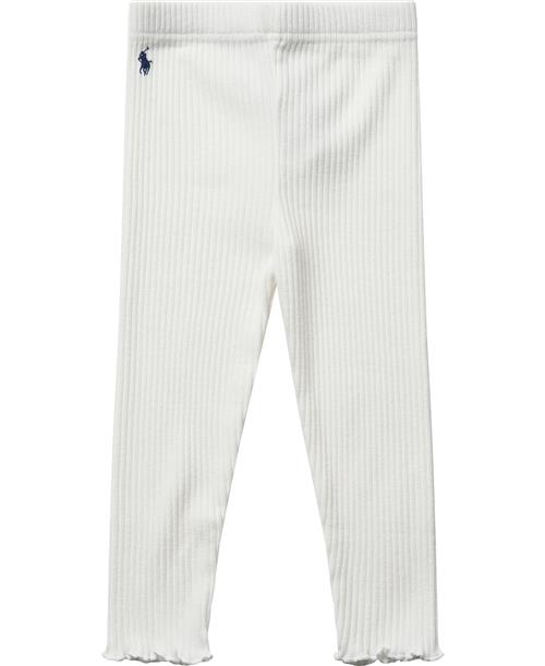 Se Polo Ralph Lauren Cotton RIB Knitrib Legging-pn-lgg Str 12 mdr / 74 cm - Deckwash White Bukser hos Magasin ved Magasin