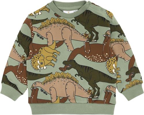 The New Tnslee Sweatshirt Str 92 cm - Hedge Green Dino Sweatshirts Bomuld hos Magasin