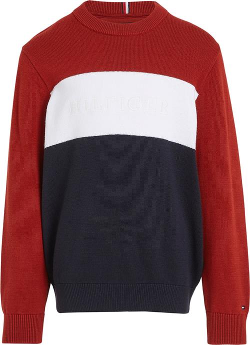 Tommy Hilfiger Colorblock Regular Sweater Str 8 år / 128 cm - Desert Sky Strik hos Magasin