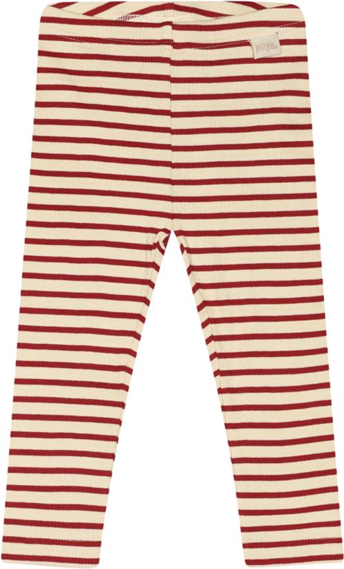 PETIT PIAO Legging Modal Striped Str 80 cm - Chili Pepper/dark Leggings Bomuld hos Magasin