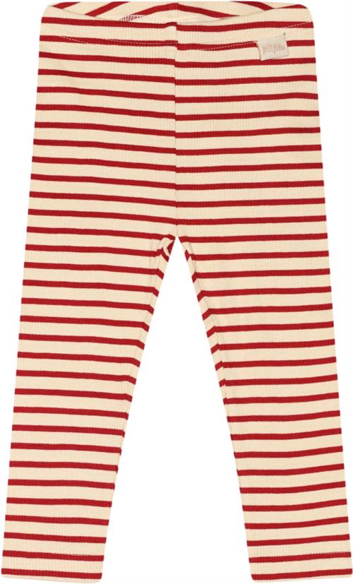 PETIT PIAO Legging Modal Striped Str 98 cm - Chili Pepper/dark Leggings Bomuld hos Magasin