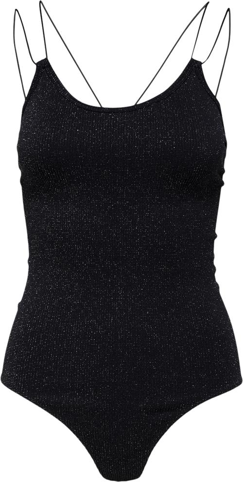 Se Selected Femme Slfkimmi SL Glitter Body B Kvinde Sort Toppe Str S/M - hos Magasin ved Magasin