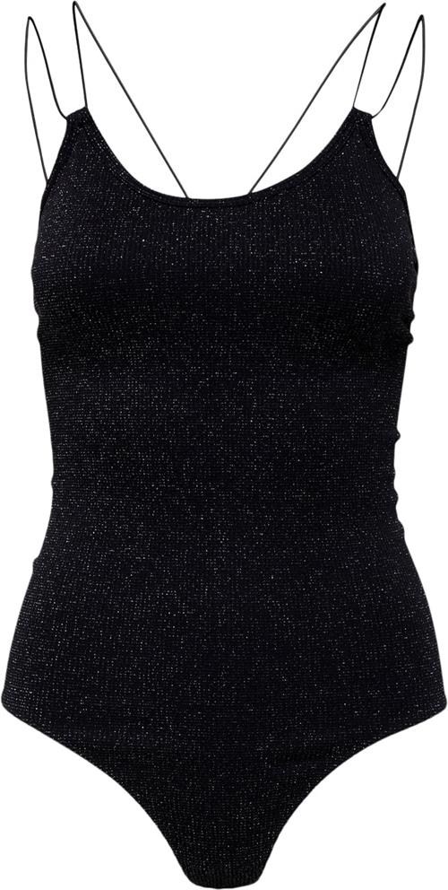 Se Selected Femme Slfkimmi SL Glitter Body B Kvinde Sort Toppe Str M/L - hos Magasin ved Magasin