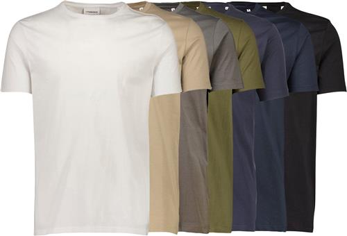 Se Lindbergh Basic Oneck tee S/S 7 Pack Mand Multi Kortærmede T-shirts Regular Fit Str XL - hos Magasin ved Magasin