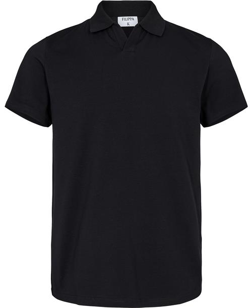 Se Filippa K Stretch Cotton Polo Tshirt Mand Black Kortærmede Poloer Str XL - Lycra hos Magasin ved Magasin