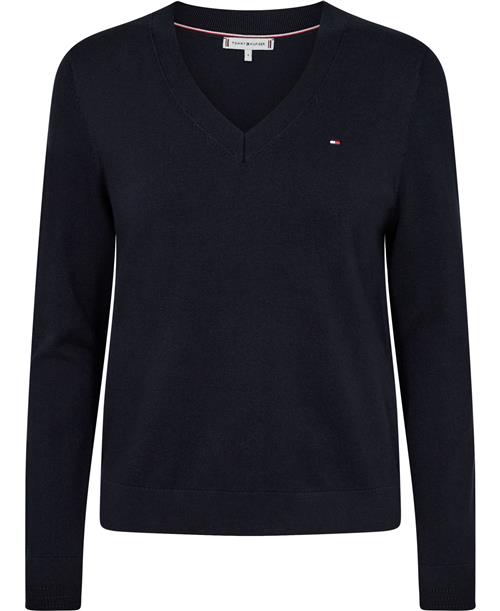 Se Tommy Hilfiger CO Jersey Stitch VNK Sweater Kvinde Desert Sky Sweaters Str XS - hos Magasin ved Magasin