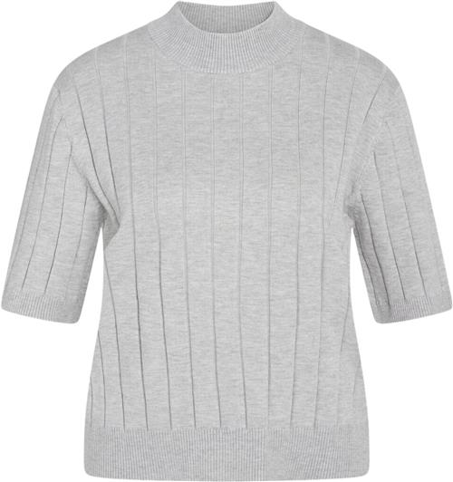 Bruuns Bazaar Anemonebbglady Knit Kvinde Grey Melange Sweaters Str L - Viskose hos Magasin