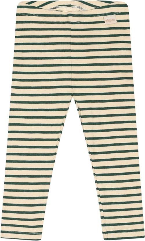 PETIT PIAO Legging Modal Striped Str 56 cm - Emerald Green/dar Leggings Bomuld hos Magasin