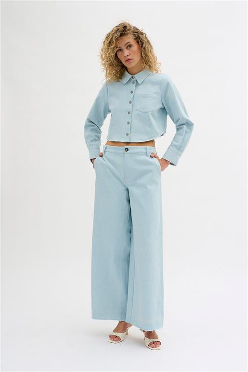 My Essential Wardrobe Winniemw 159 Shirt Kvinde Light Blue Retro Wash Langærmede Skjorter Str 34 - hos Magasin