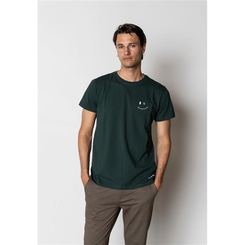 Clean Cut Copenhagen Patrick Organic Tee Mand Deep Green Kortærmede T-shirts Str L - Elastan hos Magasin