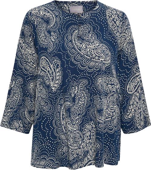 Culture Cupolly Blouse Kvinde Green/pink Paisley Kortærmede Bluser Str S - hos Magasin