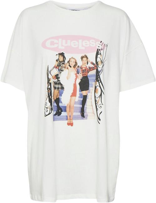 Se Something New Snemma SS Oversize TEE Clueless Kvinde Star White/clueless Print Kortærmede T-shirts Str XS - hos Magasin ved Magasin