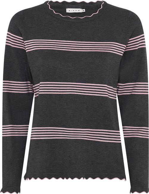 Micha BB Jumper_ Bbviscosestripeknit Kvinde Grey/rose Sweaters Str M - hos Magasin