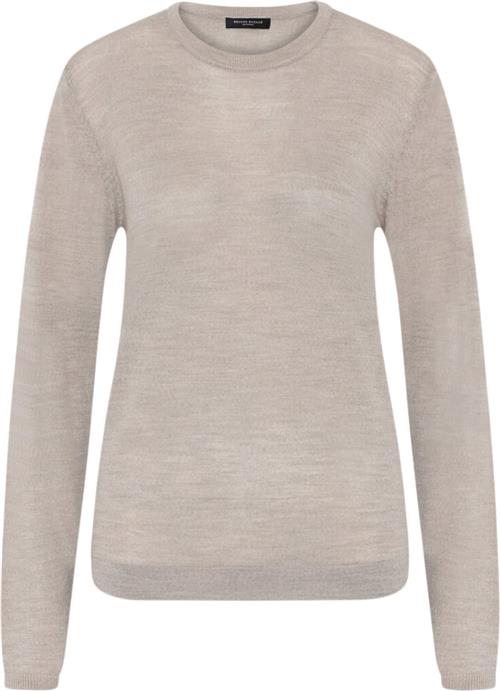 Bruuns Bazaar Charlenebbround Neck Knit Kvinde Sand Melange Sweaters Str L - hos Magasin