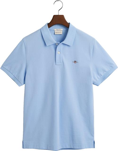 Gant REG Shield SS Pique Polo Mand Capri Blue Kortærmede Poloer Str XL - hos Magasin