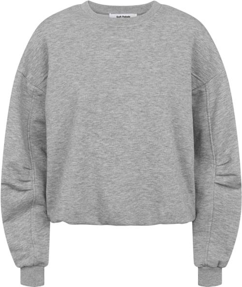 Soft Rebels Srscout Sweatshirt Kvinde Grey Melange Sweatshirts Str L - hos Magasin