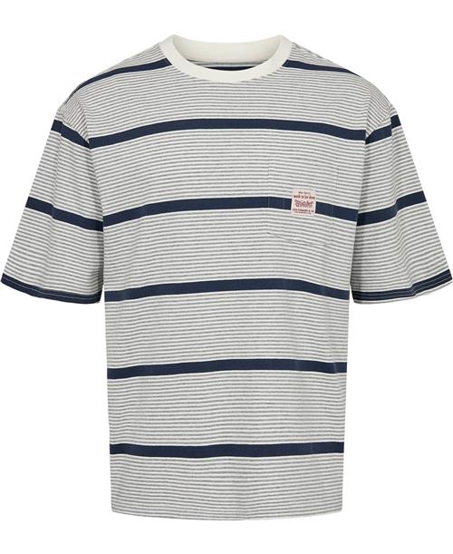 Levi's SS Workwear TEE Beam Stripe SP Mand Blå Kortærmede T-shirts Loose Fit Str XL - Bomuld hos Magasin