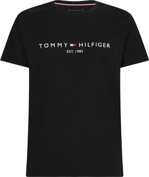 Tommy Hilfiger Core Tommy Logo TEE Mand Jet Black Kortærmede T-shirts Str XXL - Bomuld hos Magasin