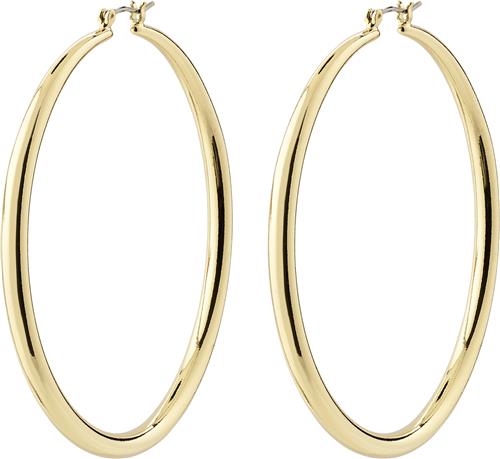 Pilgrim Priya Recycled Large Hoop Earrings Goldplated one size - Creoler hos Magasin