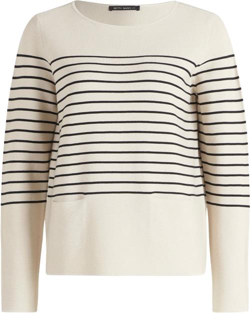 Betty Barclay Strickpullover Ku Kvinde Patch Beige/black Sweaters Str 44 - hos Magasin