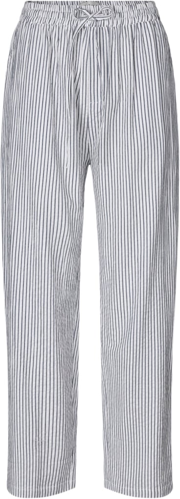 Lollys Laundry Billll Pants Kvinde Stripe Bukser Med Brede Ben Str L - Bomuld hos Magasin