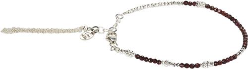 BeChristensen Abby Facet Red Garnet Silver One Size - Perlearmbånd hos Magasin