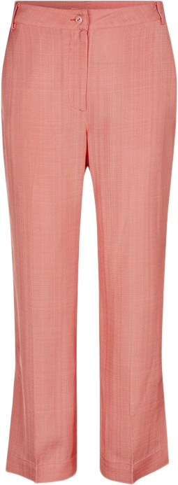 Stine Goya Sgmanu, 2124 Textured Viscose Kvinde Coral Bukser Med Lige Ben Str XS - hos Magasin