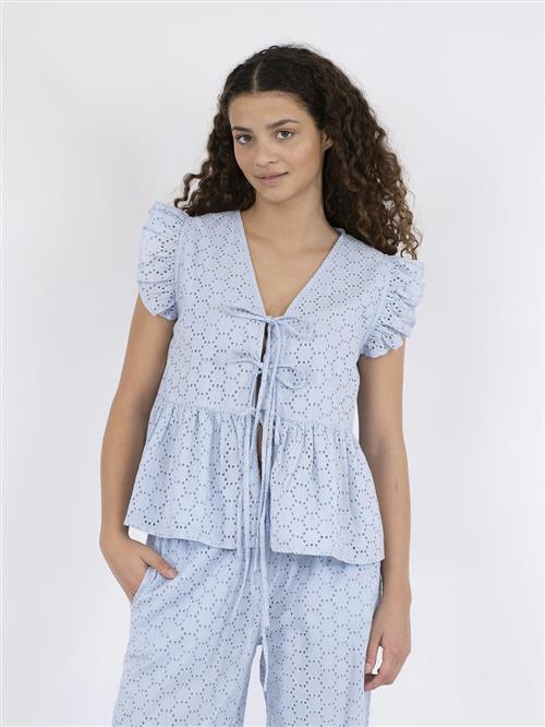 Se Neo Noir Palasi Broiderie Top Kvinde Light Blue Toppe Str 38 - hos Magasin ved Magasin