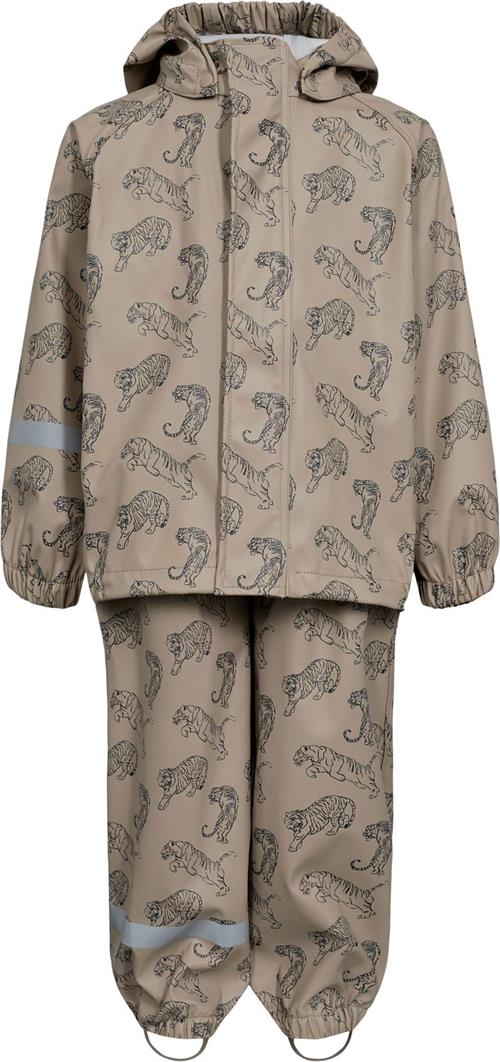 Sofie Schnoor Rain Suit Str 8 år / 128 cm - Taupe Regntøj hos Magasin